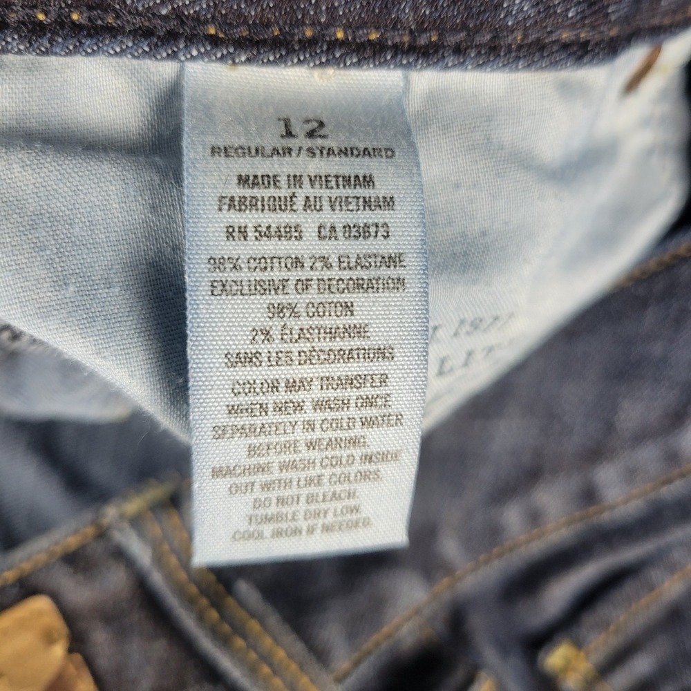 American Eagle Jeans Womens 12 Blue Artist Crop Stretch Dark Wash Mid Rise Denim - Picture 6 of 8